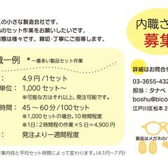 【内職募集】自社製品のパッケージ作業　内職さん大募集！の画像