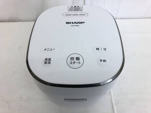 【決まりました】JT547(O) SHARP シャープ ジャー 炊飯器 KS-CF05C-W 3合炊き ホワイト マイコンジャー 2020年製 通電あたためOK 中古現状品 現地引き取りのみ