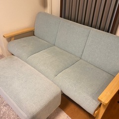 【問い合わせ多数につき新規受付停止中】ペールブルー　ソファ（3人...