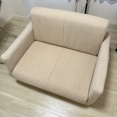 ベージュ 2人掛けソファベッド ソファーベッド