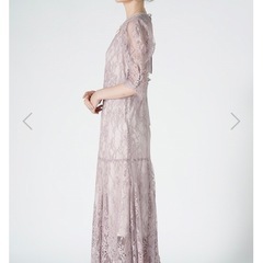 【SNIDEL】フェミニン総レースピンクベージュドレス (S〜M)の画像