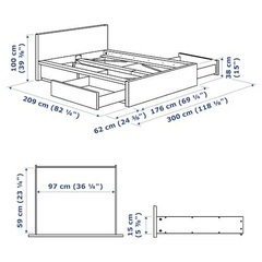 IKEA MALM ベットフレーム　マットレス　160x200cnの画像