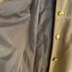 チェスターコート ロングコート 丸襟 金ボタン キャメルの画像