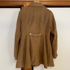 チェスターコート ロングコート 丸襟 金ボタン キャメルの画像