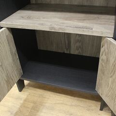 白石産業 キャビネット ビエンテージシリーズ VNT-1206D 収納棚 ラック ブラック×ブラウン 2037959の画像