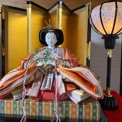 雛人形（雛壇無し）歓喜雛平安春峰作高級西陣織 人形、お道具類