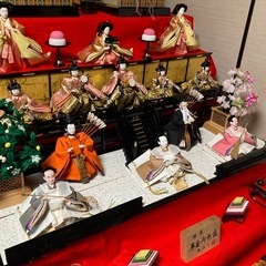 雛人形（雛壇無し）歓喜雛平安春峰作高級西陣織 人形、お道具類