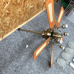 動作未確認 木目調 オーデリック製 ODELIC WF636　シーリングファンライト パーツ取り　等　アンティークインテリア 　の画像