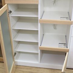 北大前! 札幌 引取 共和産業 レンジボード ベージュ 2段タイプ キッチン収納 食器棚 キッチンラック 1034239の画像