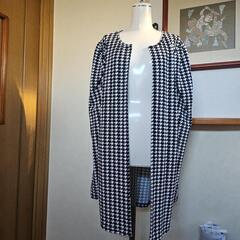 千鳥柄オープンフロントコート