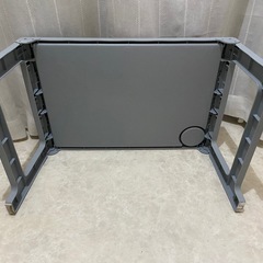 折りたたみ ミニテーブル コンパクト ドリンクホルダー付　完成品 グレーの画像