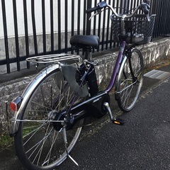 ＜新品バッテリー付＞パナソニック・ビビDX 26インチ・電動アシスト自転車・内装3段変速 パープルの画像