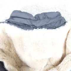 【お取引中】【キッズダウンコート①】116／ダウン80％・羽毛20％／H&M／フード取り外し可／ポケット付き／グレーの画像