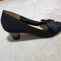 リボン付きパンプス　Mサイズ　5センチヒール【未使用】の画像