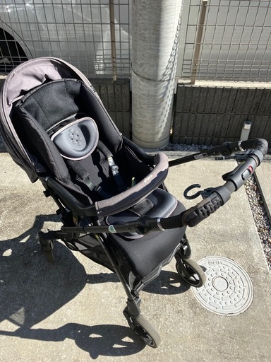 《取引終了》Pigeon AB型ベビーカー(グレー)レインカバー付