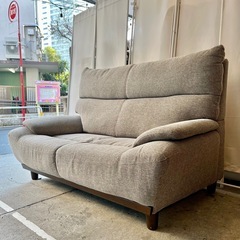 【武蔵小山店】 美品 ソファ 島忠 オカリナ 2.5P 2人掛け リビング ファブリック グレー ゆったり リラックス　 検　キルトⅡ　ラブソファ　ハイバック　キルトの画像