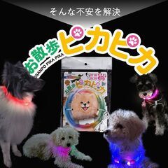 犬　お散歩ぴかぴか　夜散歩安全　ハサミで切るだけ簡単サイズ調整　typeB充電　7色15パッタン発光　小型犬から大型犬対応の画像