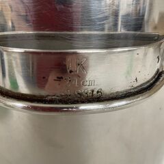 UK ステンレス製 寸胴鍋 業務用 24φ 鍋内径240mm×深さ235mm 厨房 厨房機器 店舗用品 飲食店 厨房用品 ステンレス 鍋 両手鍋 ③ Y0778の画像