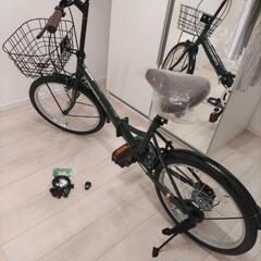  自転車 折りたたみ式 新品、ロックとライト付