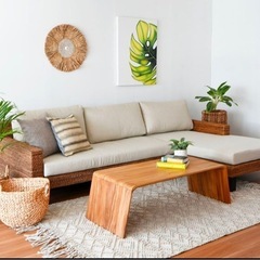 元値 約30万円 KAJA カウチソファ 左右変更可 カバー洗濯可 天然素材の画像