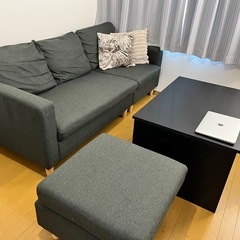 【2年使用、傷汚れなし】モダンデコ 3人掛けカウチソファの画像