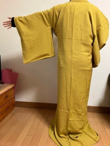 からし色無地着物