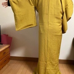 からし色無地着物