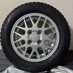 155/65R13スタッドレスタイヤホイール4本セットブリヂストンブリザックVRXの画像