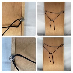 [ハ3581] 〈美品〉T.A.N   壁かけミラー　縁木製　　縦6
0×横30の画像