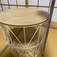【お話中】サイドテーブル　ワイヤーバスケット