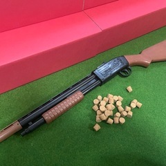 【決まりました】射的銃&弾&雛壇セット　すぐに遊べる！ 　コルク銃　縁日射的　ディスプレイラックの画像