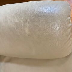 至急です！カリモク本革二人掛けソファ＆オットマン　リクライニング機能あり！の画像