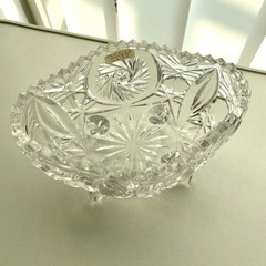 脚付きボウル キャンディポッド　プレスドガラス 1940年代 イギリスの画像