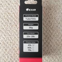 TPUチューブ　4本　700x23-28C　45mm　マージーン　エクサー　新品未開封の画像