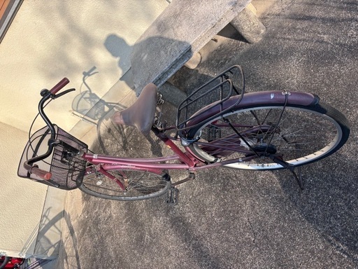自転車　26インチ　えんじ