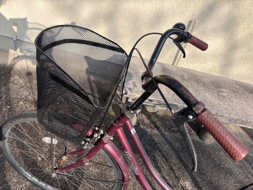 自転車　26インチ　えんじ