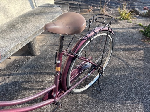 自転車　26インチ　えんじ