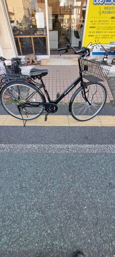 リサイクルショップどりーむ天保山店　No49　自転車　２７インチ　黒　切り替え・カゴ付き　写真参照　お買い得品です