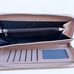 【新品】財布 ファスナー付き 大容量 レザー 二つ折り 長財布の画像