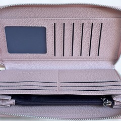 【新品】財布 ファスナー付き 大容量 レザー 二つ折り 長財布の画像