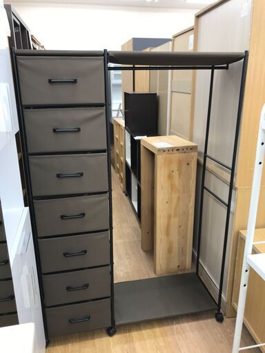 ★ジモティ割あり★  ハンガーラック ブラウン H156×W105×D35 クリーニング済み KJ7817