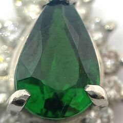 PT900 ペンダント トップ グリーンガーネット 0.78ct ダイヤモンド 0.25ct 0.15ct 3.3g ジュエリー アクセサリー プラチナ