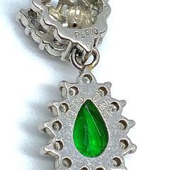 PT900 ペンダント トップ グリーンガーネット 0.78ct ダイヤモンド 0.25ct 0.15ct 3.3g ジュエリー アクセサリー プラチナ
