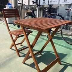0184 木製 折りたたみ テーブル イスセット 