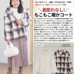 【美品】Hinaスタイル　チェックコート4L　の画像