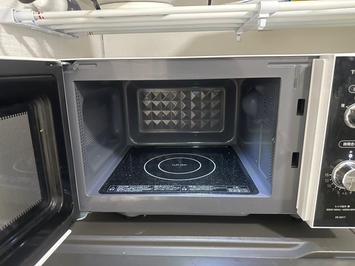 フラット電子レンジ ELSONIC 電子レンジ[20L/フラットタイプ/ヘルツ