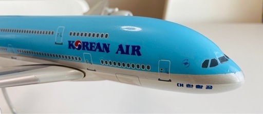 100回搭乗記念品としてもらった貴重品　Korean Air　A380-800 プラモデル