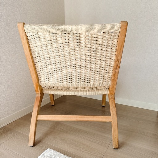 美品】ラタンチェア KAGLAB 無垢チーク材 ペーパーコードチェア