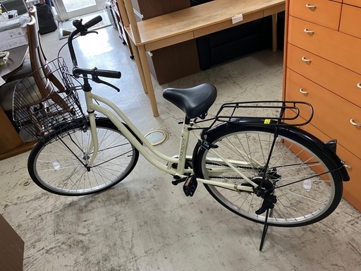 I2501-388 PATIOBOX 26インチ自転車 カゴ・リアキャリア付き 年式表記無し キズ汚れ有り タイヤの空気少し減っています 前後ブレーキ動作確認済み 店頭では空気を入れることはできません 現状お渡し