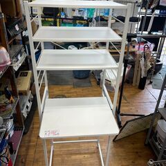 【リサイクルショップどりーむ鹿大前店】No.703　キッチンラック　レンジラック　収納家具　オシャレホワイト　の画像